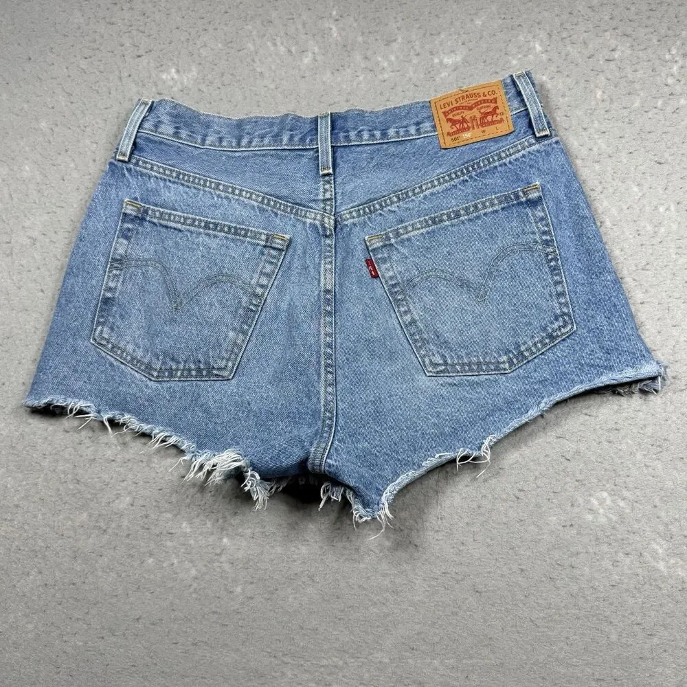 Levi's 150 Anniversary Jean Shorts Women’s 30 Blue 501 Original Fit Patched